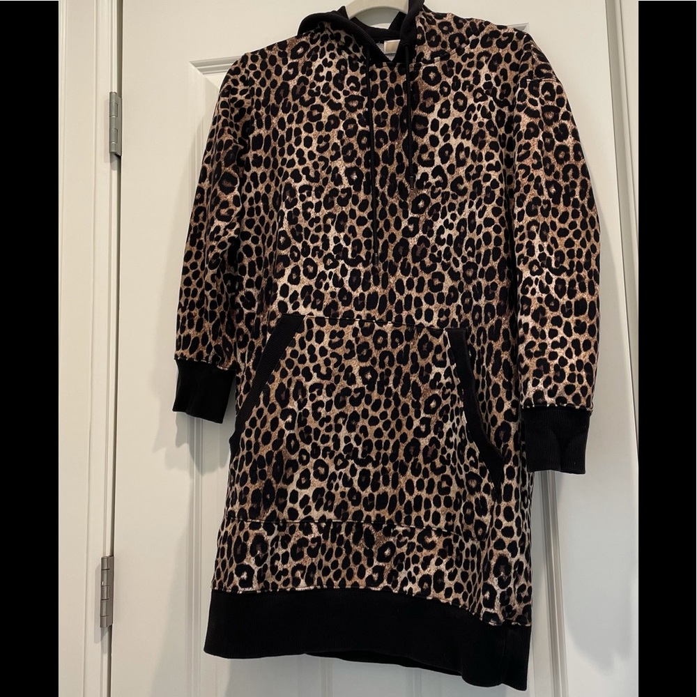 Michael Kors leopard print cotton terry hooded dress